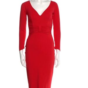 Chiara Boni la petite robe red v neck Midi dress